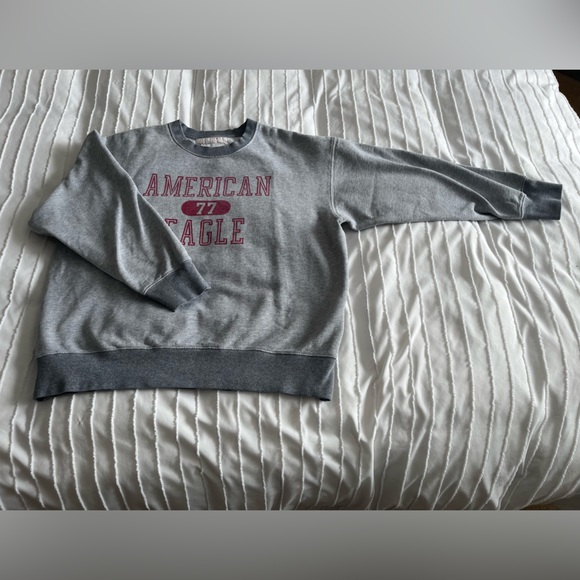 Grey American Eagle Oversized Sweatshirt - Picture 1 of 2